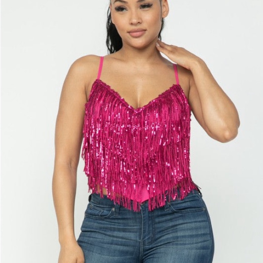Women’s Sequins Fringe Camisole Top